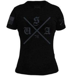 NEW!! Grunt Style Ladies USA Black T-Shirt